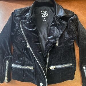 Chaser Kids Black Velvet Moto Jacket